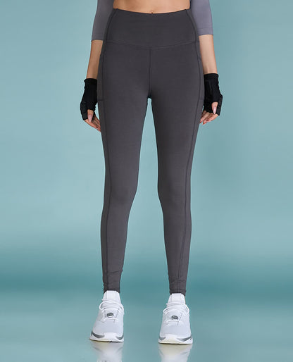 High-Waist Everyday Cotton Blend Leggings with Pockets
