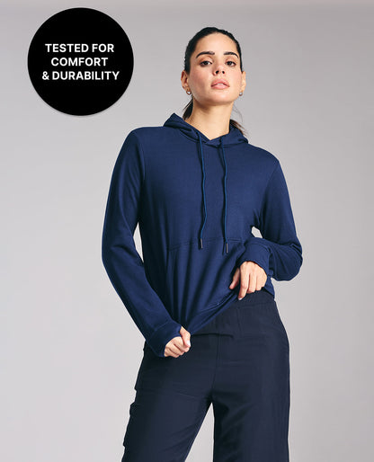 Kica KIC606 Navy Graphic Back Detail Hoodie