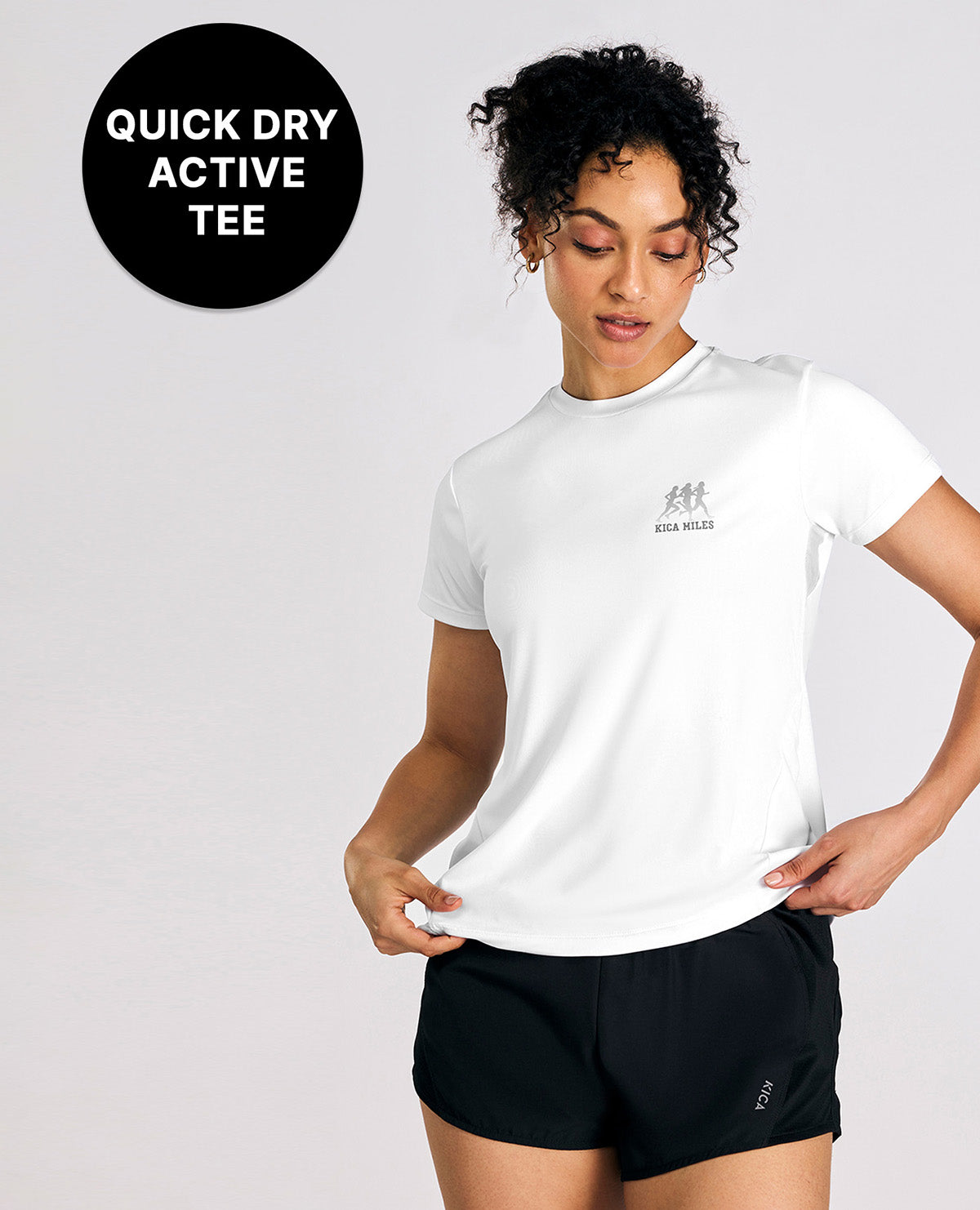 Kica Women Quick-Dry Running Tee White