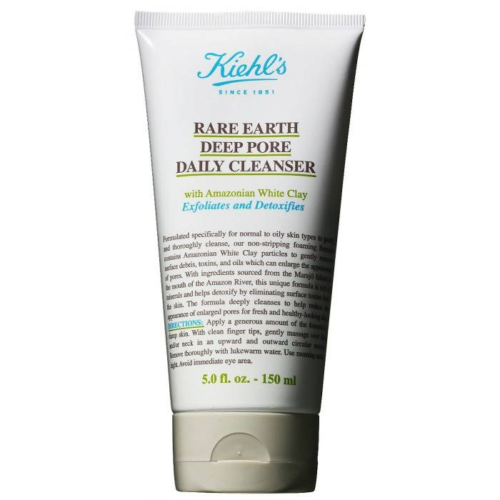Kiehl's Rare Earth Deep Pore Daily Cleanser tube on a white background