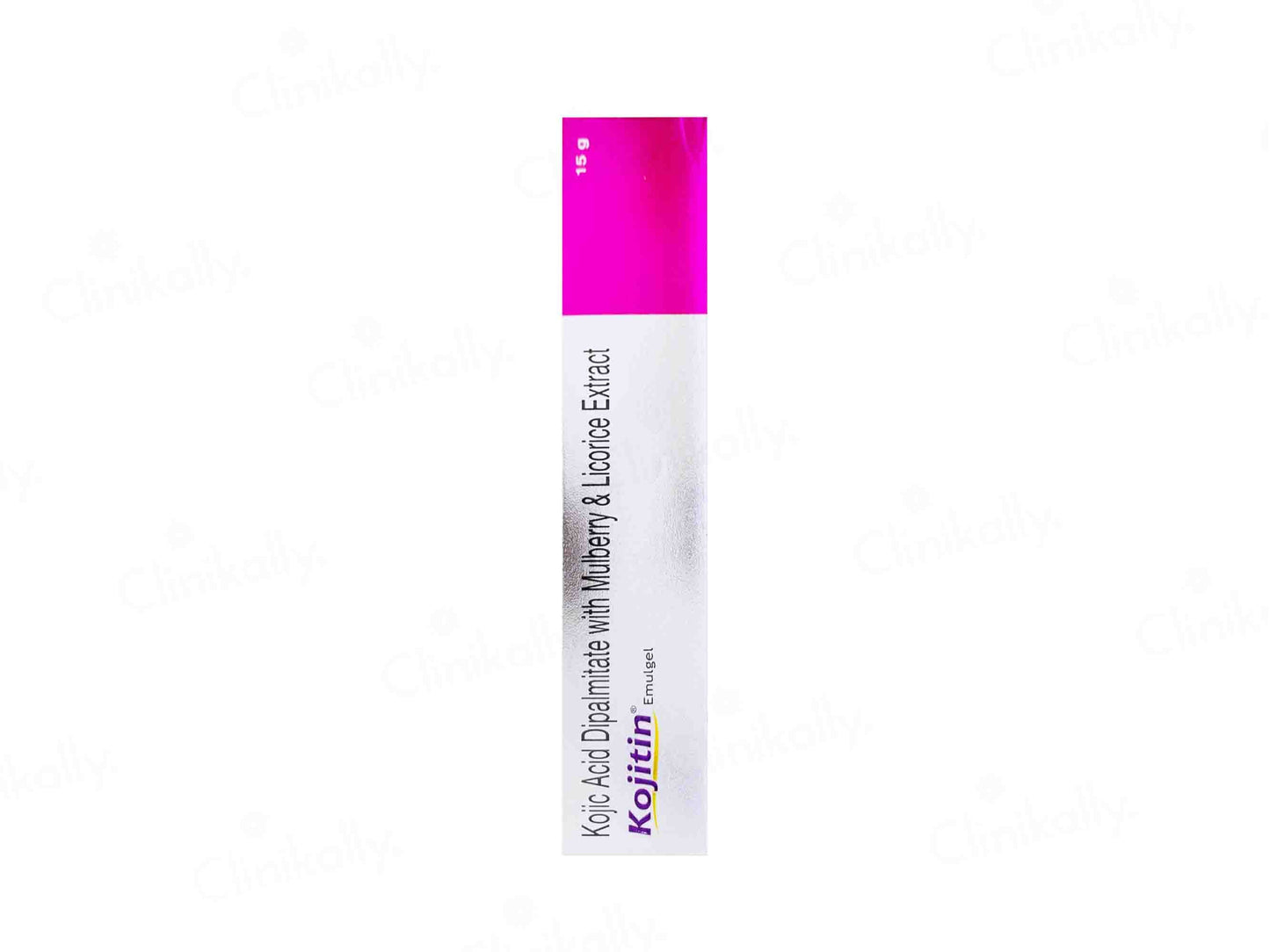 Kojitin skincare product with pink cap on a white background