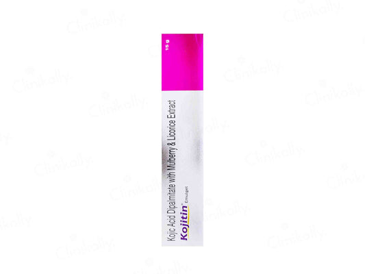 Kojitin skincare product with pink cap on a white background