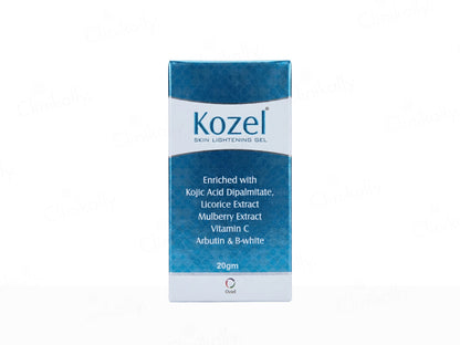 Kozel skin lightening gel packaging on a white background