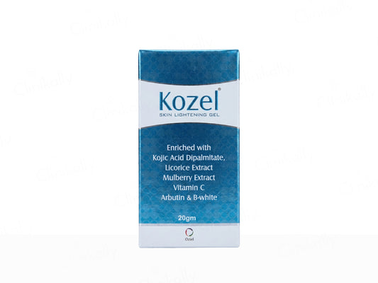 Kozel skin lightening gel packaging on a white background