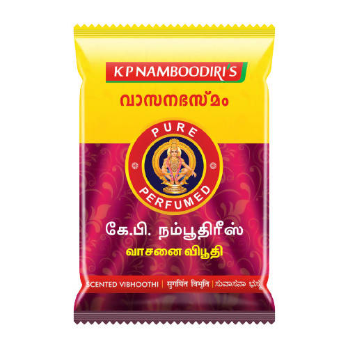 KP Namboodiri's pure perfumed product packaging on a white background