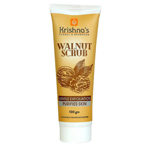 Krishna's Walnut Scrub tube on a white background