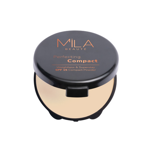 Mila Beaute Superstay Natural Matte Finish Perfecting Compact Powder with SPF 15 - Pure Beige