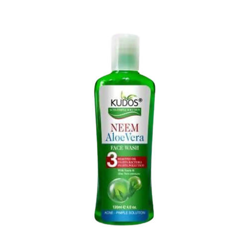 Kudos Neem Aloe Vera face wash bottle on a white background