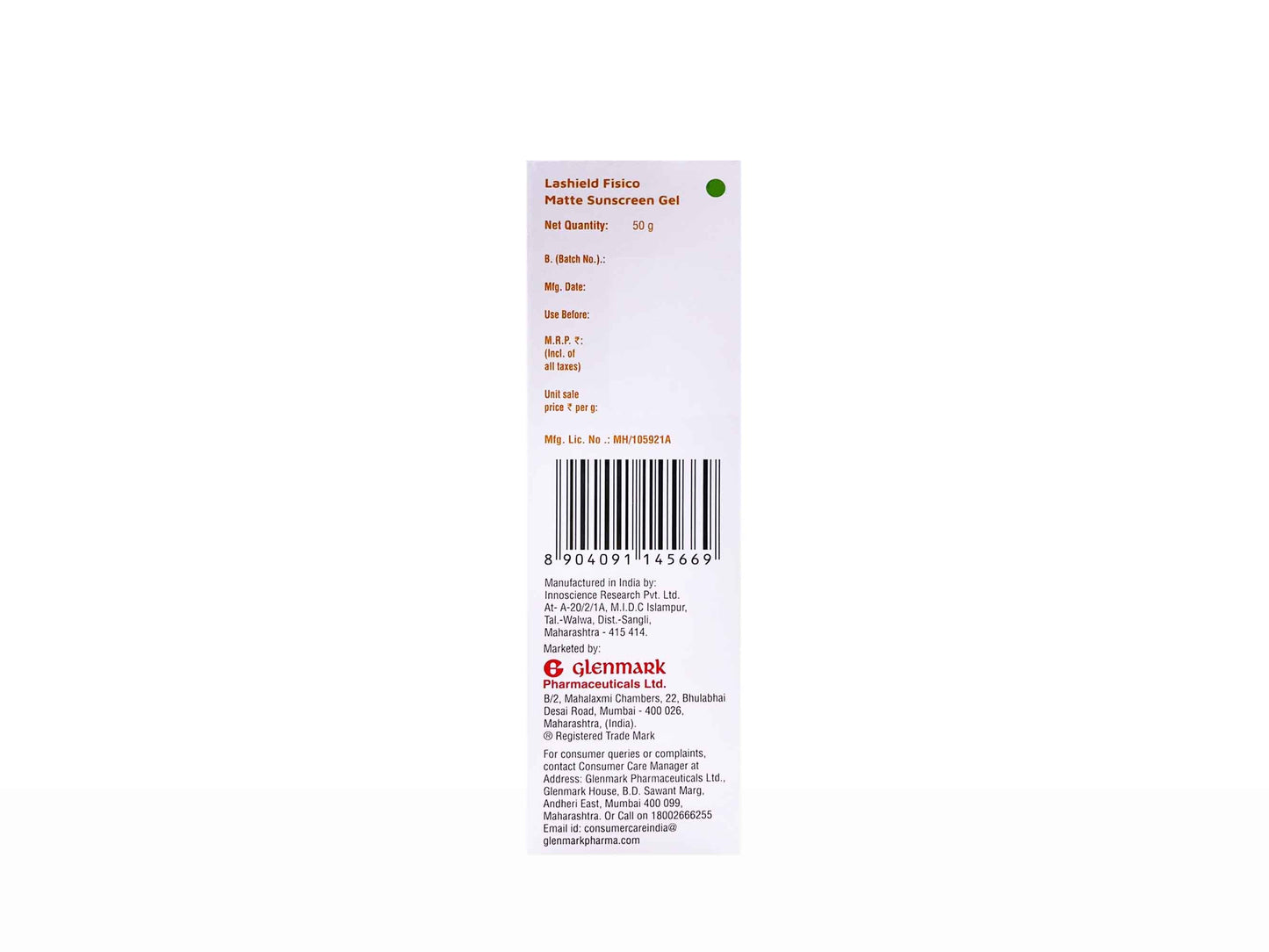 La Shield Fisico Matte Sunscreen Gel SPF 50+ PA+++