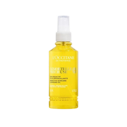 Yellow bottle of L'Occitane skincare product on a white background