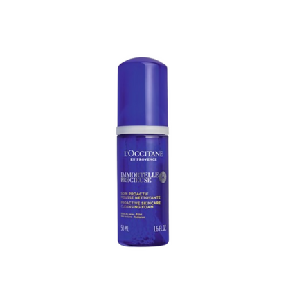 L'Occitane cleansing foam bottle on a white background