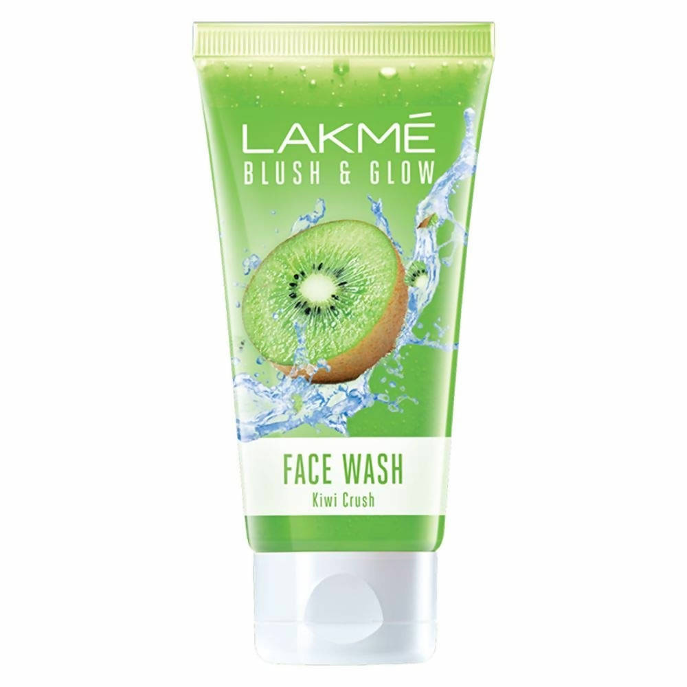 Lakme Blush & Glow Kiwi Crush face wash tube on a white background