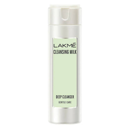 Lakme cleansing milk bottle on a white background