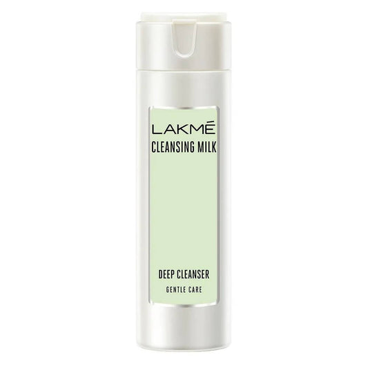 Lakme cleansing milk bottle on a white background