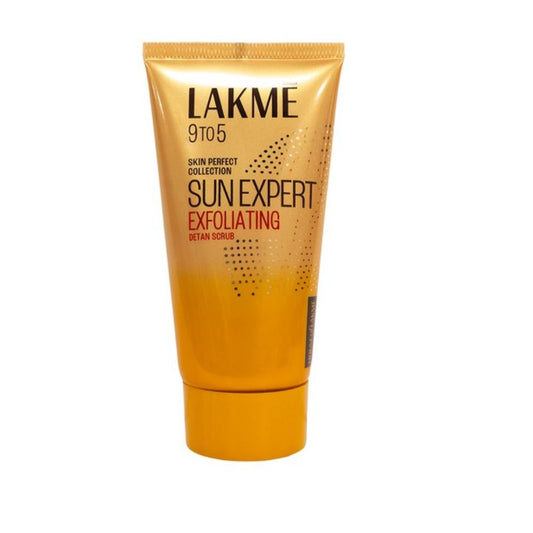 Lakme 9to5 Sun Expert Exfoliating Detan Scrub tube on a white background