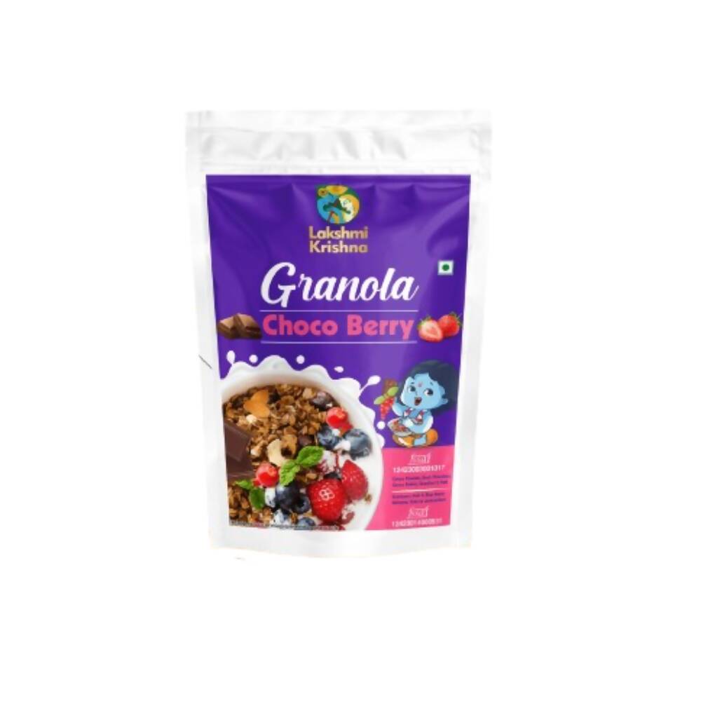 Lakshmi Krishna Choco Berry Granola packaging on a white background