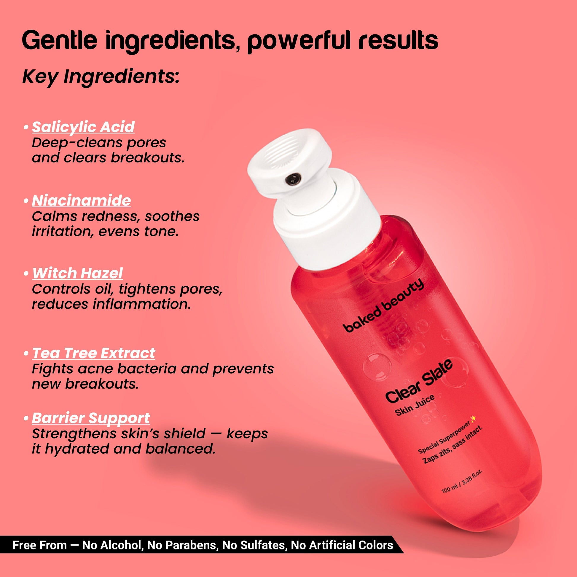 Baked Beauty Clear Slate Skin Juice - Anti Acne Toner