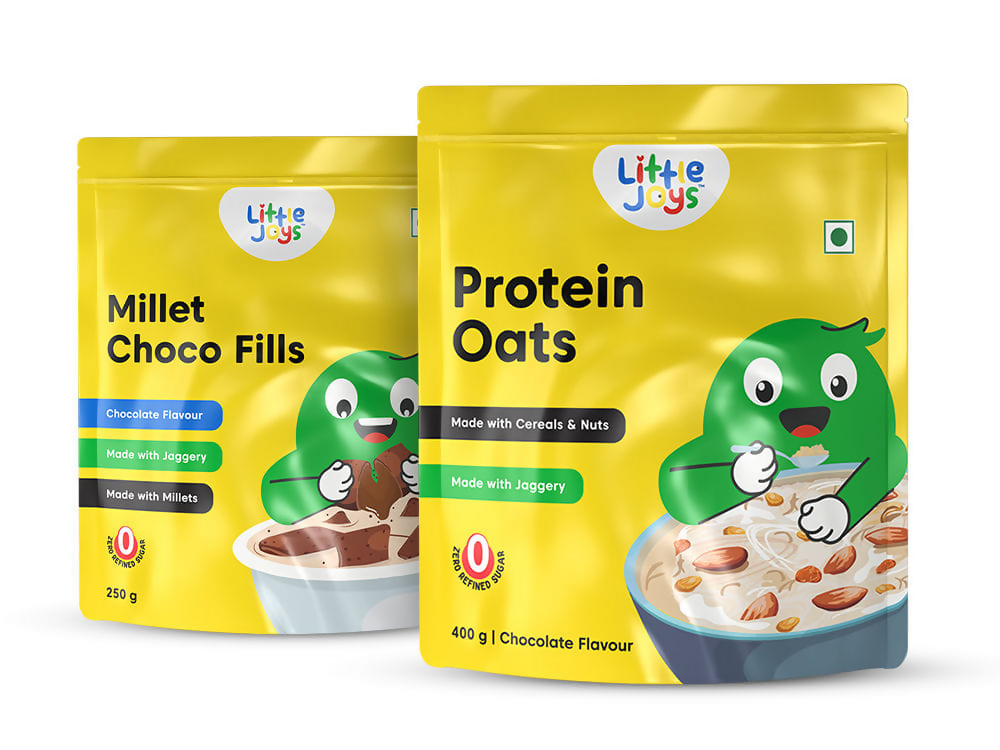 Two packages of 'Little Jugs' food products on a white background