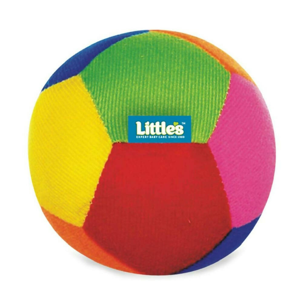Colorful ball with a 'Littles' logo on a white background