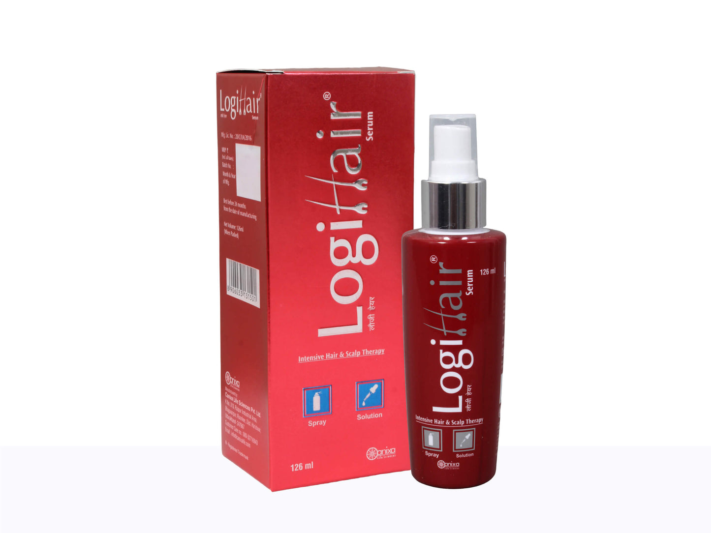 Logifair serum bottle and packaging on a white background