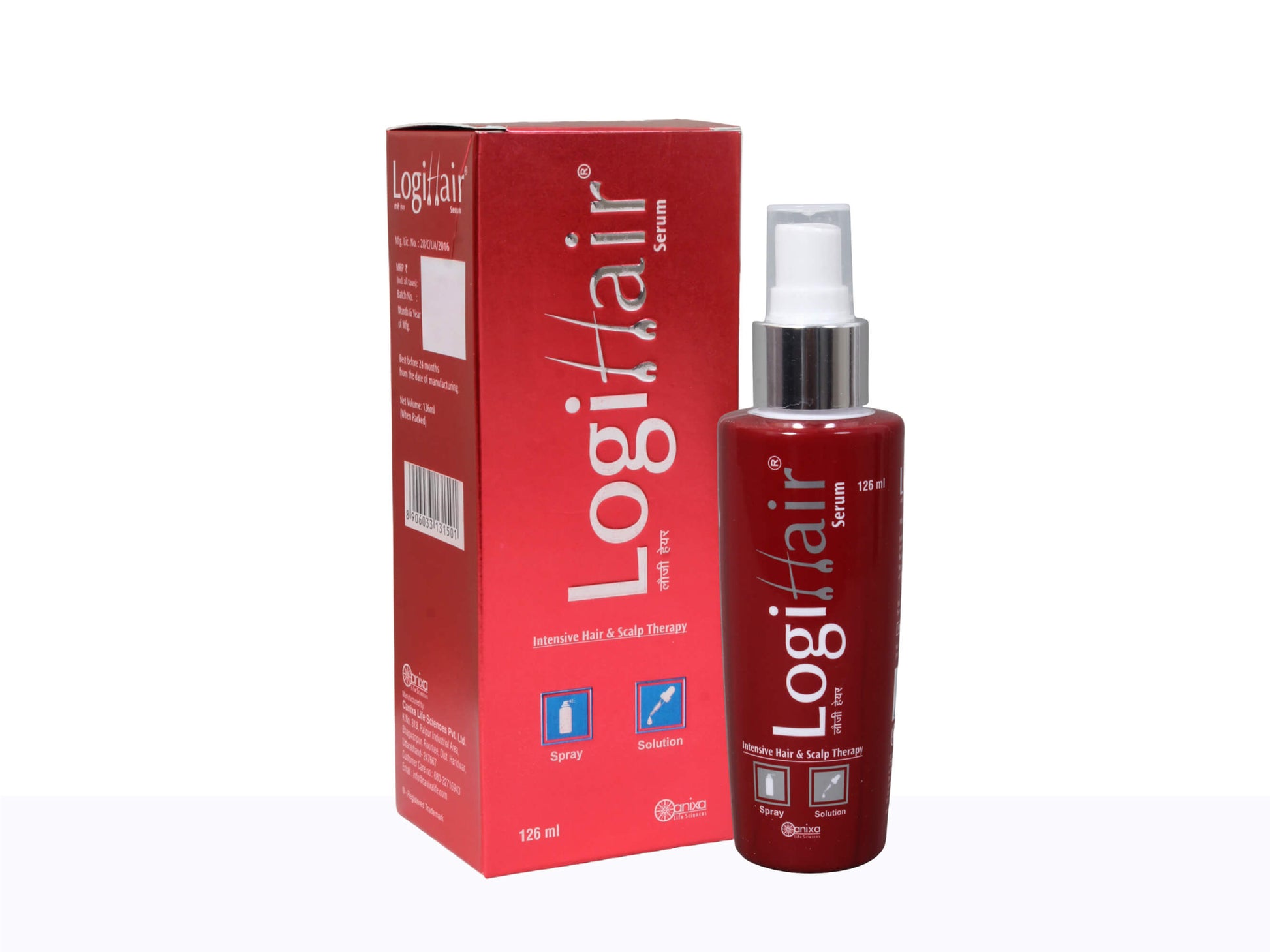 Logifair serum bottle and packaging on a white background