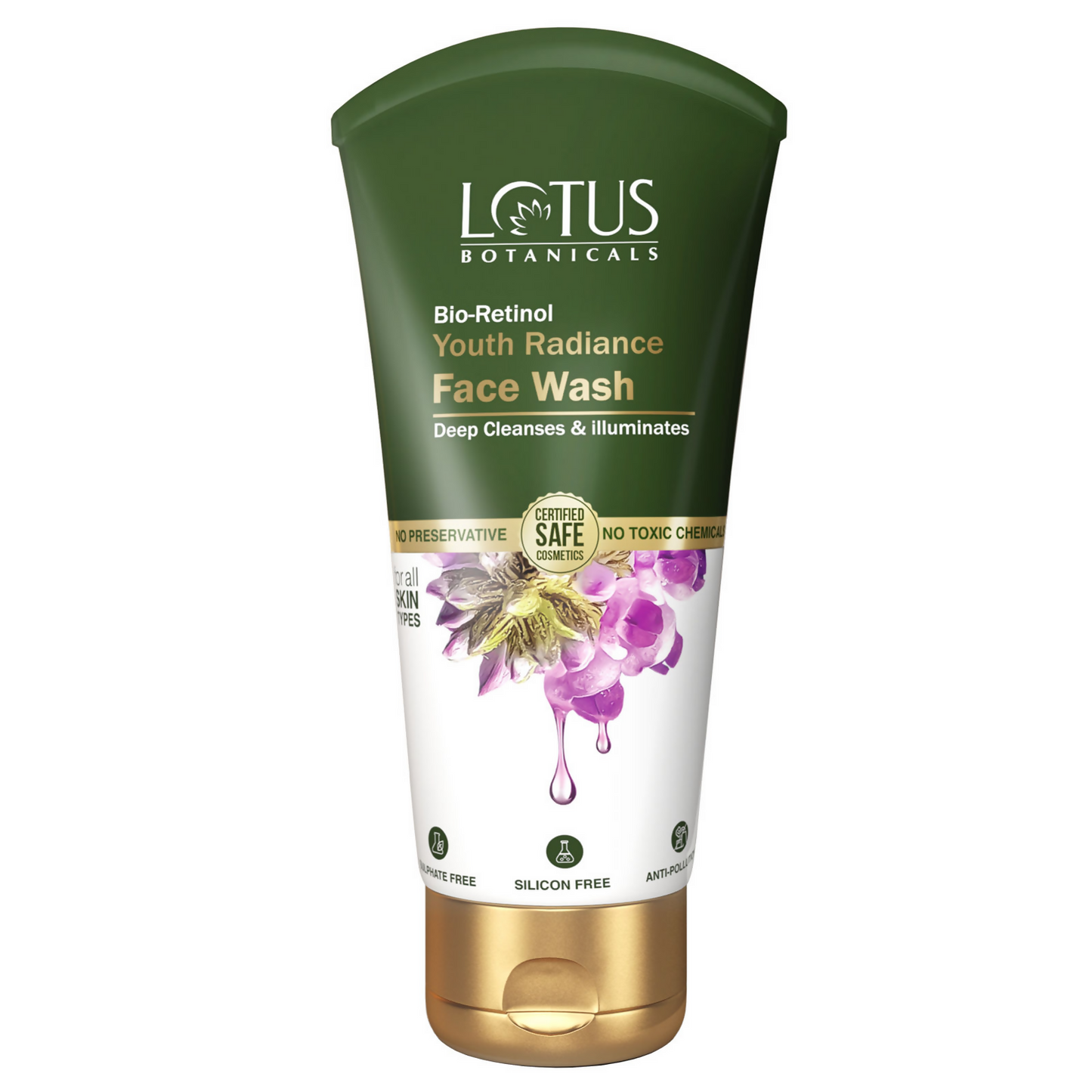 Lotus Botanicals Bio-Retinol Youth Radiance Face Wash on a white background