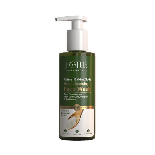 Lotus Botanicals face wash bottle on a white background