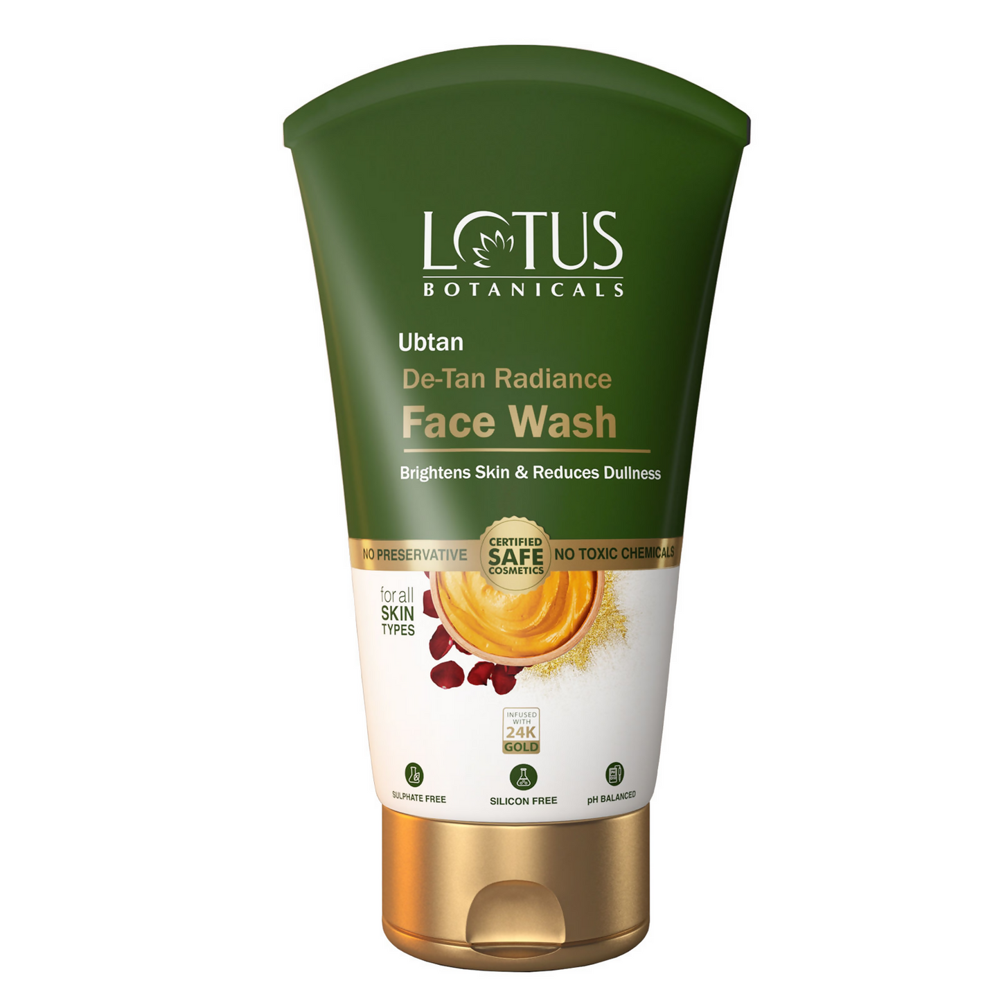 Lotus Botanicals Ubtan De-Tan Radiance Face Wash on a white background