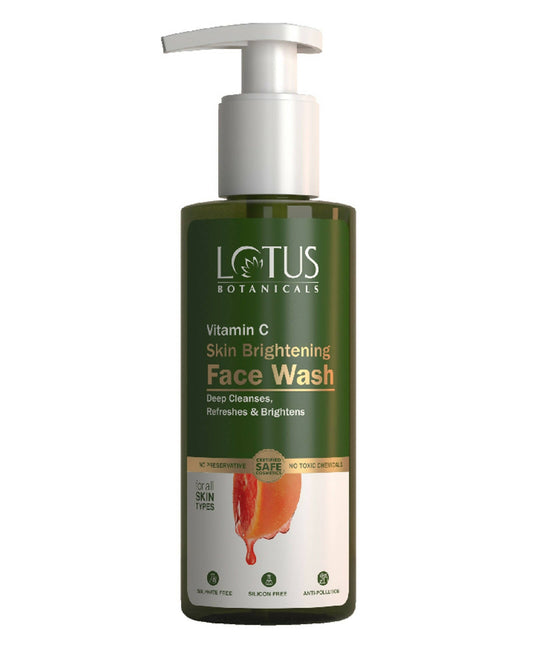 Lotus Botanicals Vitamin C Skin Brightening Face Wash bottle on a white background