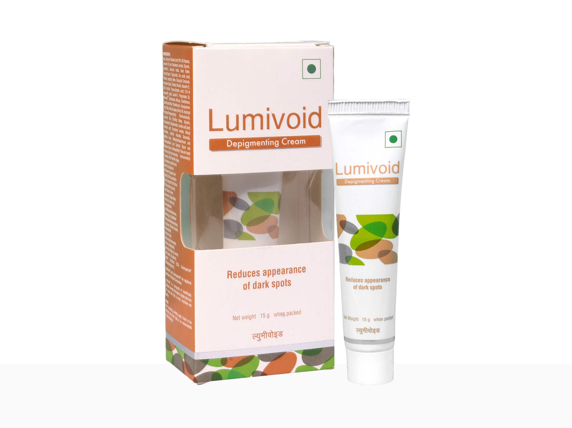 Lumivoid cream packaging with tube and box on a white background