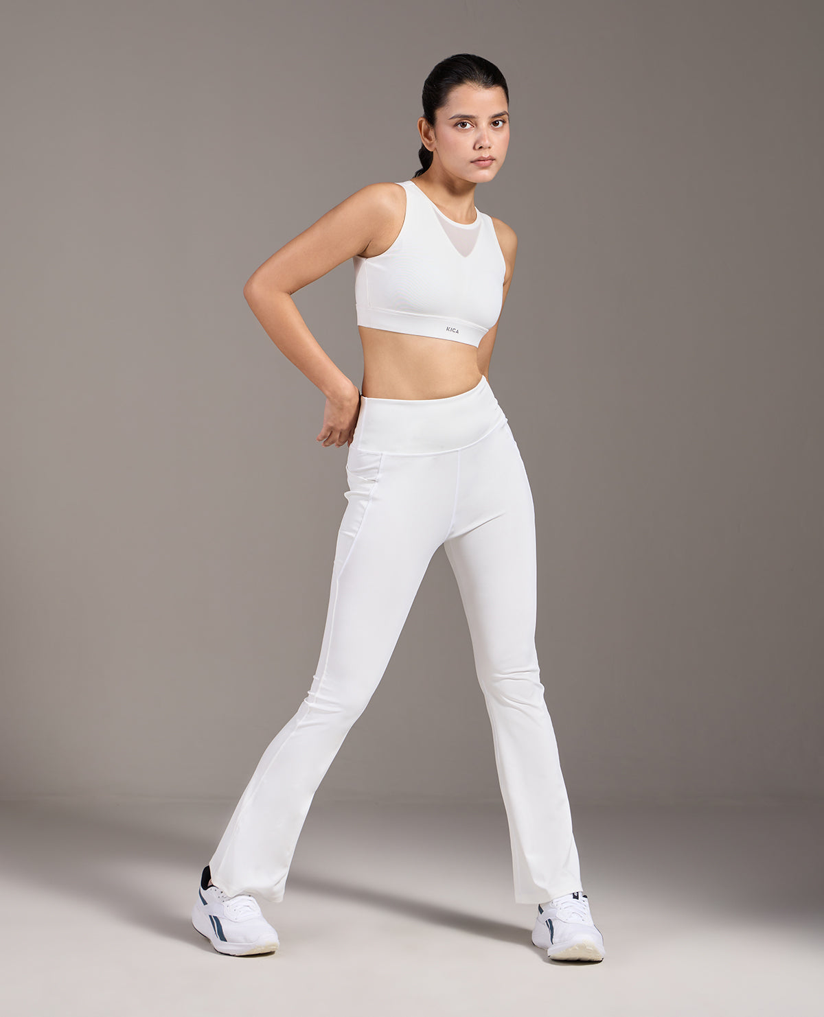 High Impact Mesh Sports Bra and Flare Pant Sets