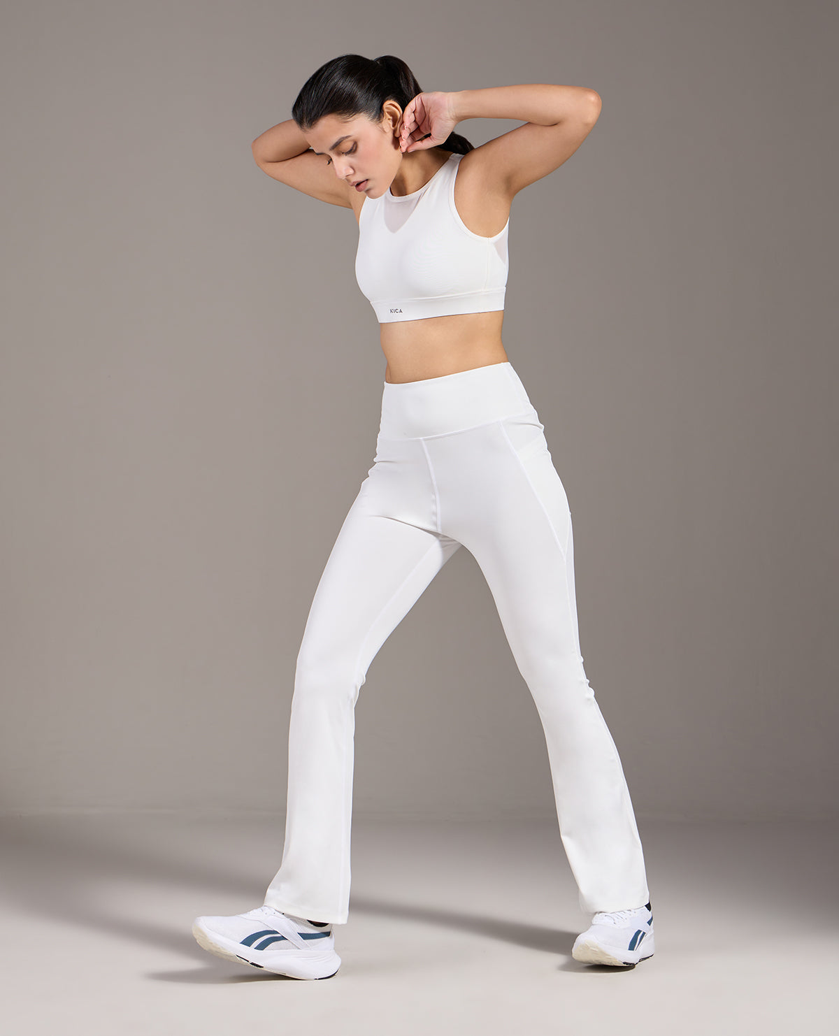 High Impact Mesh Sports Bra and Flare Pant Sets