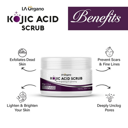 LA Organo 1% Kojic Acid Skin Lightening & Brightening Face & Body Scrub