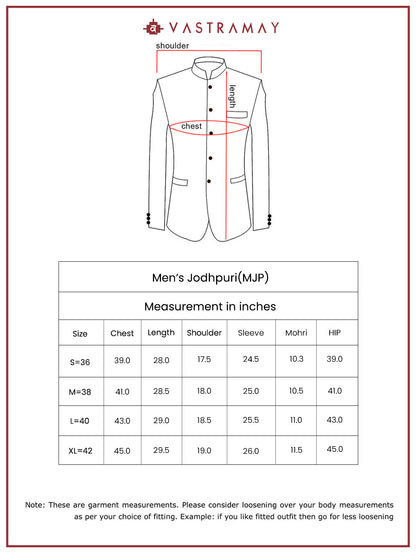 Men's Rust Silk Blend Jodhpuri