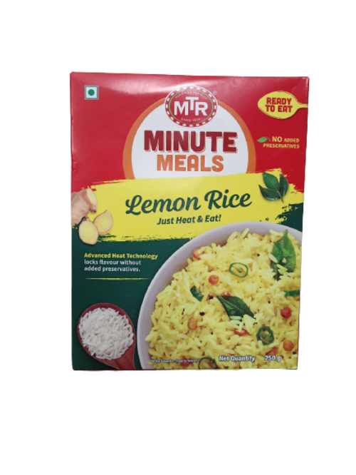 MTR Minute Meals Lemon Rice packaging on a white background