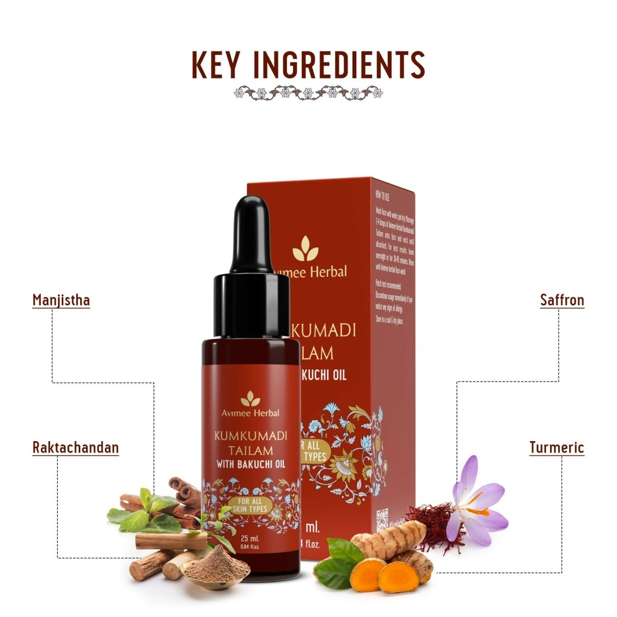 Avimee Herbal Kumkumadi Tailam With Bakuchi Oil