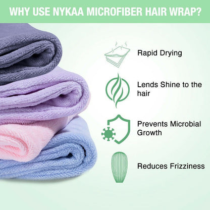 Nykaa Naturals Microfiber Hair Wrap for Frizz Free & Shiny Hair - pink