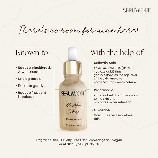 Serumique Salicylic Acid Face Serum No More Pores Starter Conc. 1%
