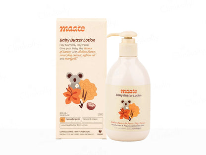 Maate Baby Butter Lotion with packaging on a white background