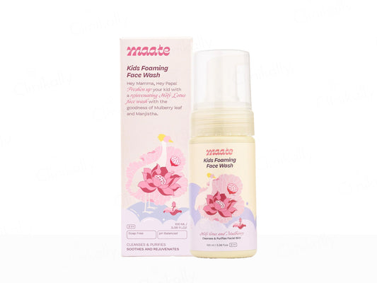 Maate Kids Foaming Face Wash with packaging on a white background