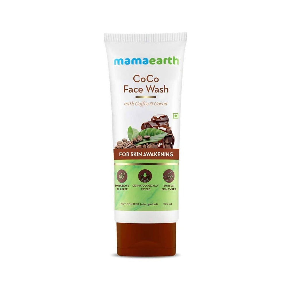 Mamaearth CoCo Face Wash tube on a white background
