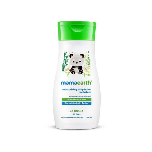 Mamaearth Moisturizing Daily Lotion For Babies - 200ml | Infused with Cocoa Butter, Shea Butter & Jojoba Oil | Helps to Relieve Dryness & Provides Deep Skin Nourishment