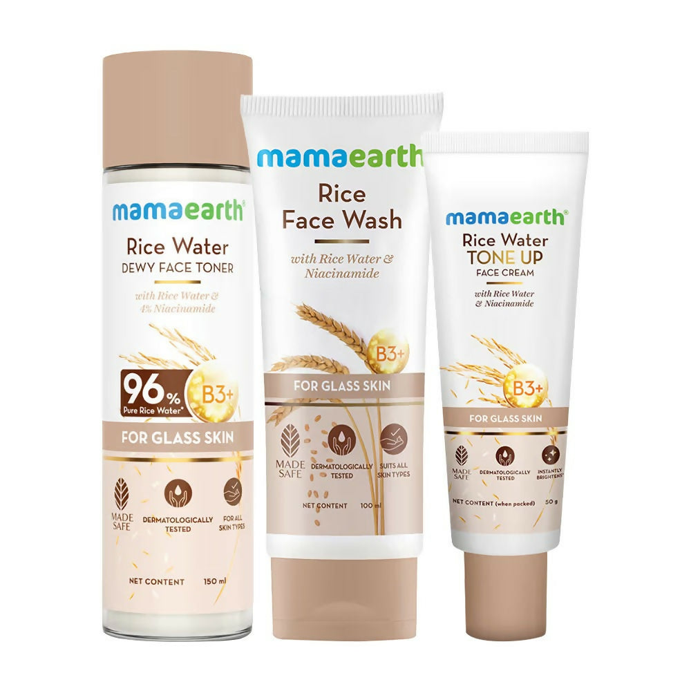 Three Mamaearth skincare products on a white background