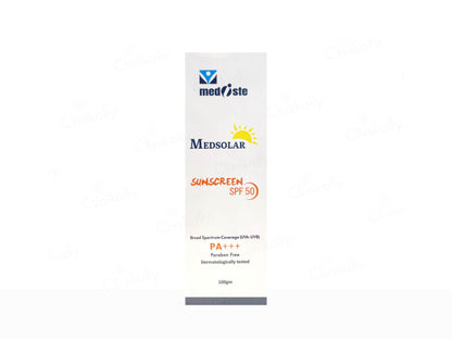 Medsolar sunscreen SPF 50 packaging on a white background