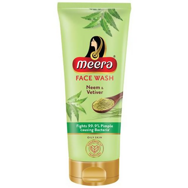 Meera Neem & Vetiver Face Wash tube on a white background