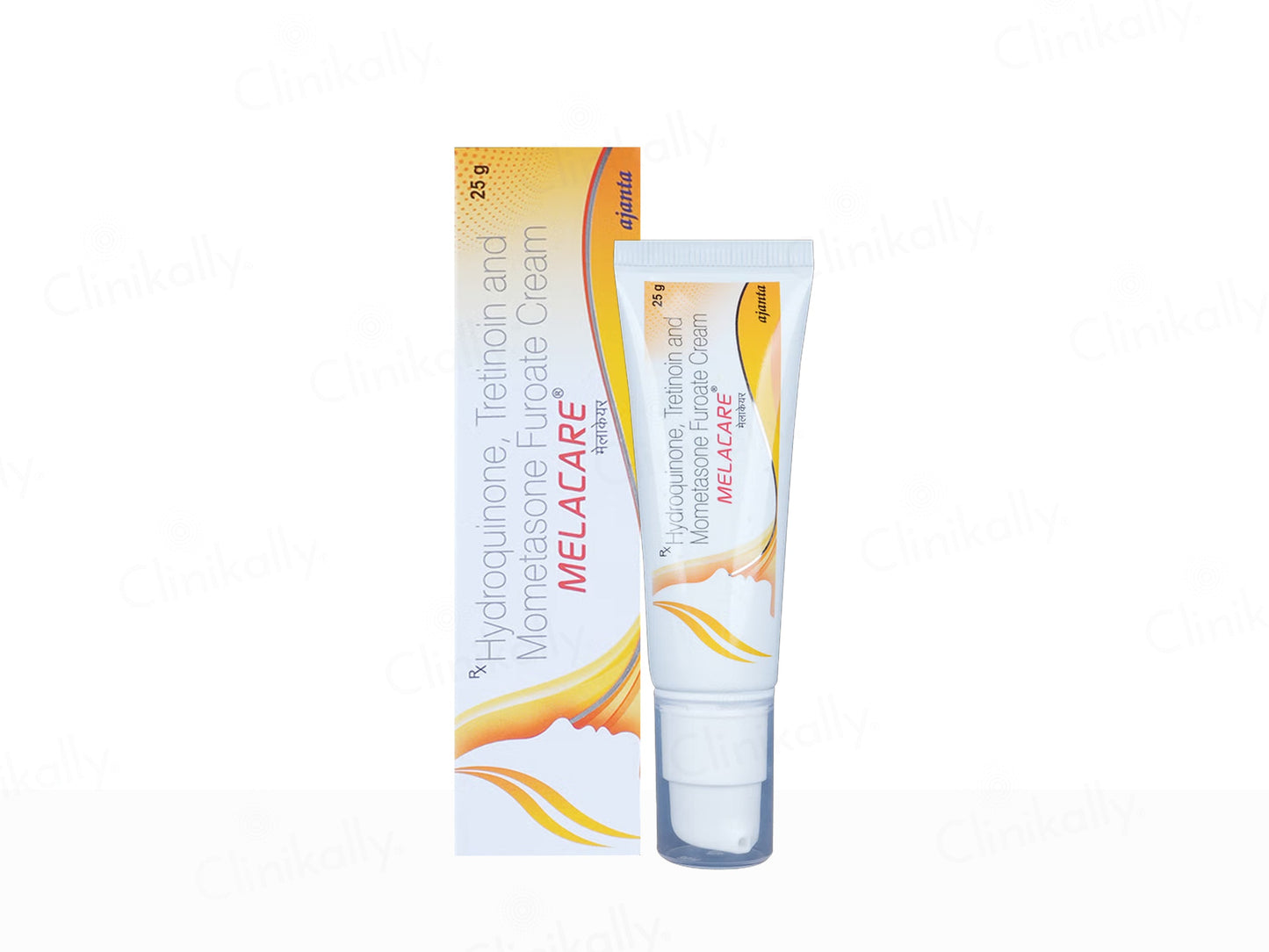 Melalare cream tube and packaging on a white background
