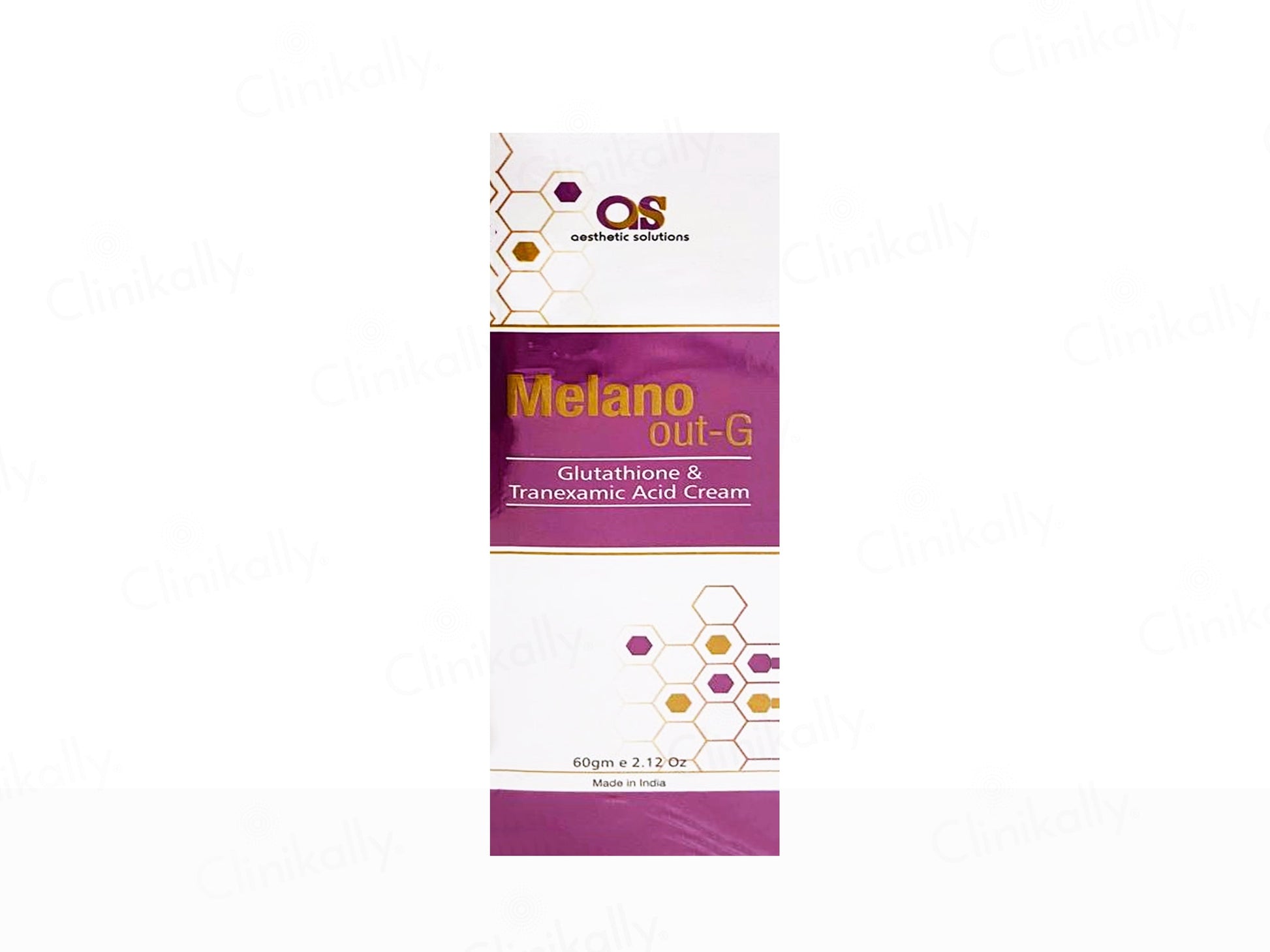 Melano out-G cream packaging with QS logo on a white background