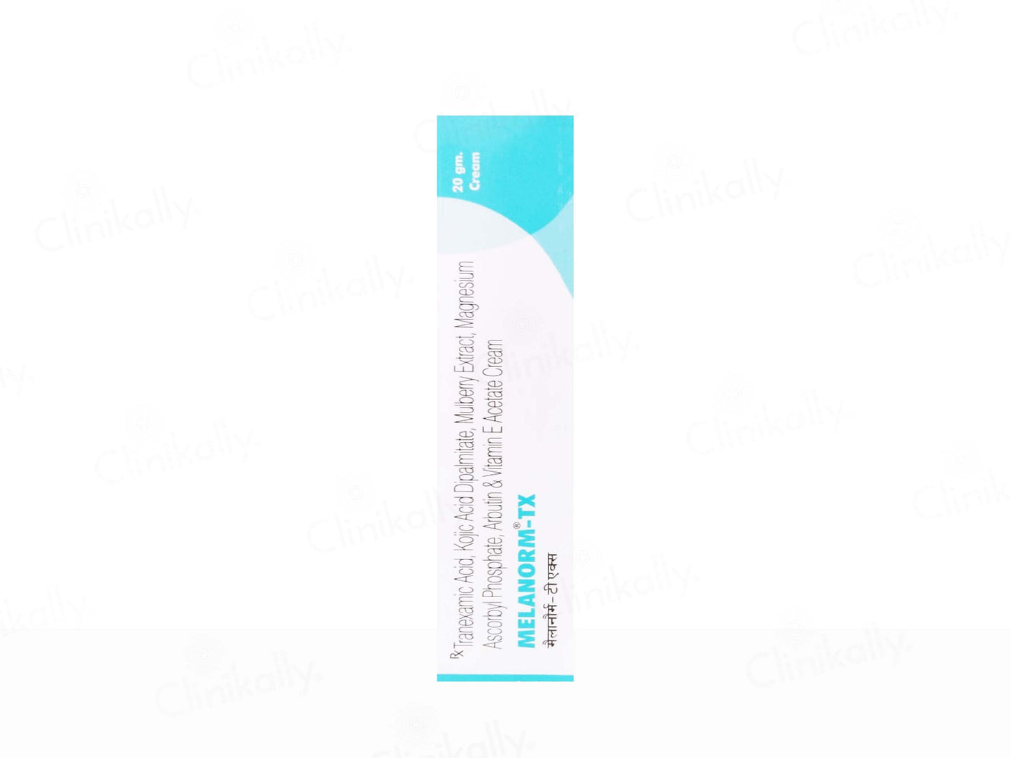 Tube of Melanorm TX cream on a white background