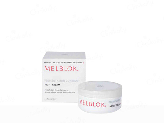 Melblok night cream jar and box on a white background