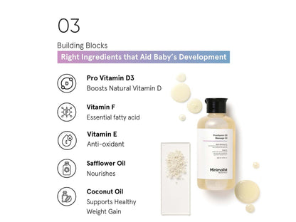 Minimalist Pediatrics Provitamin D3 Baby Massage Oil